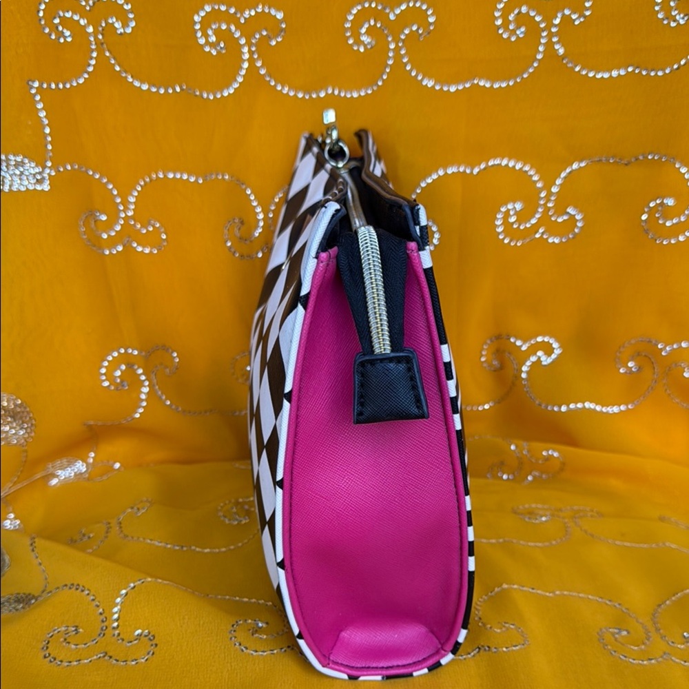 Betsey Johnson Black and White Diamond Clutch - Picture 7 of 11
